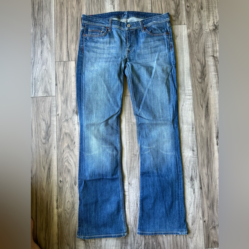 7 For All Mankind Jeans Women's Embroidered Bootcut in Blue size 29